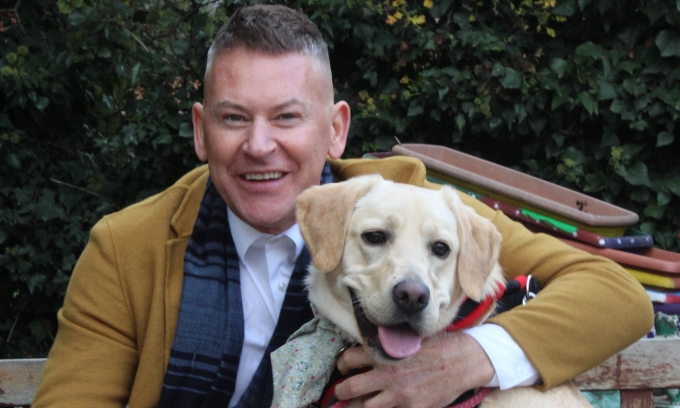 Barrie Stephen with Dora labrador 